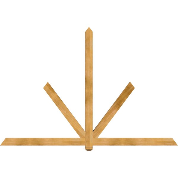 Ekena Millwork Kennewick Rough Sawn Timber Gable Bracket, Western Red Cedar, 96"W x 64"H x 4"D x 4"F, 16/12 Pitch GBW096X64X0404KEN00RWR - main